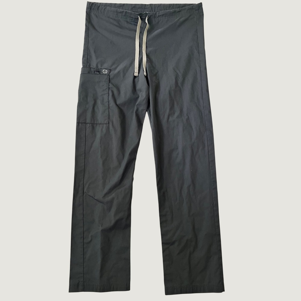 Wink Scrub Pants Dark Gray Classic Fit Cargo Drawstring Unisex XS